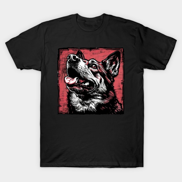 Retro Art German Shepherd Dog Lover T-Shirt by June Sixteen